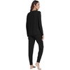 image:imageWiWi Viscose from Bamboo Womens Pajama Set Soft Long Sleeve Pajamas Sets SXXLBlack