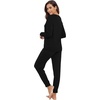 image:imageWiWi Viscose from Bamboo Womens Pajama Set Soft Long Sleeve Pajamas Sets SXXLBlack