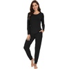 image:imageWiWi Viscose from Bamboo Womens Pajama Set Soft Long Sleeve Pajamas Sets SXXLBlack
