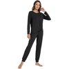 image:imageWiWi Viscose from Bamboo Womens Pajama Set Soft Long Sleeve Pajamas Sets SXXLBlack