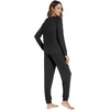 image:imageWiWi Viscose from Bamboo Womens Pajama Set Soft Long Sleeve Pajamas Sets SXXLBlack