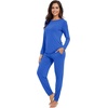 image:imageWiWi Viscose from Bamboo Womens Pajama Set Soft Long Sleeve Pajamas Sets SXXLBright Blue