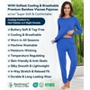 image:imageWiWi Viscose from Bamboo Womens Pajama Set Soft Long Sleeve Pajamas Sets SXXLBright Blue