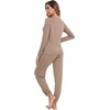 image:imageWiWi Viscose from Bamboo Womens Pajama Set Soft Long Sleeve Pajamas Sets SXXLCamel