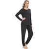 image:imageWiWi Viscose from Bamboo Womens Pajama Set Soft Long Sleeve Pajamas Sets SXXLCharcoal Heather
