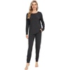 image:imageWiWi Viscose from Bamboo Womens Pajama Set Soft Long Sleeve Pajamas Sets SXXLCharcoal Heather