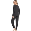 image:imageWiWi Viscose from Bamboo Womens Pajama Set Soft Long Sleeve Pajamas Sets SXXLCharcoal Heather