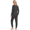 image:imageWiWi Viscose from Bamboo Womens Pajama Set Soft Long Sleeve Pajamas Sets SXXLCharcoal Heather