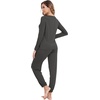image:imageWiWi Viscose from Bamboo Womens Pajama Set Soft Long Sleeve Pajamas Sets SXXLCharcoal Heather