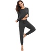 image:imageWiWi Viscose from Bamboo Womens Pajama Set Soft Long Sleeve Pajamas Sets SXXLCharcoal Heather