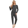 image:imageWiWi Viscose from Bamboo Womens Pajama Set Soft Long Sleeve Pajamas Sets SXXLCharcoal Heather