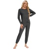 image:imageWiWi Viscose from Bamboo Womens Pajama Set Soft Long Sleeve Pajamas Sets SXXLCharcoal Heather