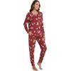 image:imageWiWi Viscose from Bamboo Womens Pajama Set Soft Long Sleeve Pajamas Sets SXXLChristmas Elk on Red