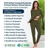 image:imageWiWi Viscose from Bamboo Womens Pajama Set Soft Long Sleeve Pajamas Sets SXXLDark Army Green