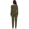 image:imageWiWi Viscose from Bamboo Womens Pajama Set Soft Long Sleeve Pajamas Sets SXXLDark Army Green