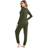 image:imageWiWi Viscose from Bamboo Womens Pajama Set Soft Long Sleeve Pajamas Sets SXXLDark Fence Green