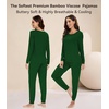 image:imageWiWi Viscose from Bamboo Womens Pajama Set Soft Long Sleeve Pajamas Sets SXXLDark Green