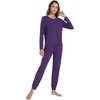 image:imageWiWi Viscose from Bamboo Womens Pajama Set Soft Long Sleeve Pajamas Sets SXXLDark Purple