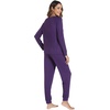 image:imageWiWi Viscose from Bamboo Womens Pajama Set Soft Long Sleeve Pajamas Sets SXXLDark Purple