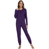 image:imageWiWi Viscose from Bamboo Womens Pajama Set Soft Long Sleeve Pajamas Sets SXXLDark Purple