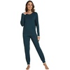 image:imageWiWi Viscose from Bamboo Womens Pajama Set Soft Long Sleeve Pajamas Sets SXXLDeep Teal