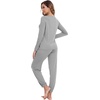 image:imageWiWi Viscose from Bamboo Womens Pajama Set Soft Long Sleeve Pajamas Sets SXXLHeather Grey