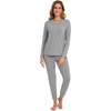 image:imageWiWi Viscose from Bamboo Womens Pajama Set Soft Long Sleeve Pajamas Sets SXXLHeather Grey