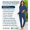 image:imageWiWi Viscose from Bamboo Womens Pajama Set Soft Long Sleeve Pajamas Sets SXXLInk Blue