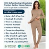 image:imageWiWi Viscose from Bamboo Womens Pajama Set Soft Long Sleeve Pajamas Sets SXXLKhaki
