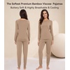 image:imageWiWi Viscose from Bamboo Womens Pajama Set Soft Long Sleeve Pajamas Sets SXXLKhaki