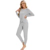 image:imageWiWi Viscose from Bamboo Womens Pajama Set Soft Long Sleeve Pajamas Sets SXXLLight Heather Grey