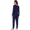image:imageWiWi Viscose from Bamboo Womens Pajama Set Soft Long Sleeve Pajamas Sets SXXLNavy