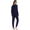 image:imageWiWi Viscose from Bamboo Womens Pajama Set Soft Long Sleeve Pajamas Sets SXXLNavy