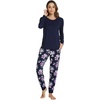 image:imageWiWi Viscose from Bamboo Womens Pajama Set Soft Long Sleeve Pajamas Sets SXXLNavydark NavyPurple Floral