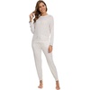 image:imageWiWi Viscose from Bamboo Womens Pajama Set Soft Long Sleeve Pajamas Sets SXXLOat Leopard