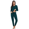 image:imageWiWi Viscose from Bamboo Womens Pajama Set Soft Long Sleeve Pajamas Sets SXXLPeacock Green