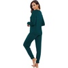 image:imageWiWi Viscose from Bamboo Womens Pajama Set Soft Long Sleeve Pajamas Sets SXXLPeacock Green