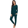 image:imageWiWi Viscose from Bamboo Womens Pajama Set Soft Long Sleeve Pajamas Sets SXXLPeacock Green