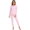 image:imageWiWi Viscose from Bamboo Womens Pajama Set Soft Long Sleeve Pajamas Sets SXXLPink