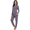 image:imageWiWi Viscose from Bamboo Womens Pajama Set Soft Long Sleeve Pajamas Sets SXXLPurplish Grey