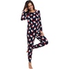 image:imageWiWi Viscose from Bamboo Womens Pajama Set Soft Long Sleeve Pajamas Sets SXXLSanta Claus on Navy