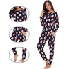 image:imageWiWi Viscose from Bamboo Womens Pajama Set Soft Long Sleeve Pajamas Sets SXXLSanta Claus on Navy