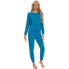 image:imageWiWi Viscose from Bamboo Womens Pajama Set Soft Long Sleeve Pajamas Sets SXXLTeal Blue