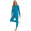 image:imageWiWi Viscose from Bamboo Womens Pajama Set Soft Long Sleeve Pajamas Sets SXXLTeal Blue