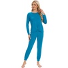image:imageWiWi Viscose from Bamboo Womens Pajama Set Soft Long Sleeve Pajamas Sets SXXLTeal Blue