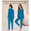 image:imageWiWi Viscose from Bamboo Womens Pajama Set Soft Long Sleeve Pajamas Sets SXXLTeal Blue