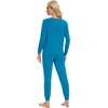 image:imageWiWi Viscose from Bamboo Womens Pajama Set Soft Long Sleeve Pajamas Sets SXXLTeal Blue
