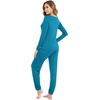 image:imageWiWi Viscose from Bamboo Womens Pajama Set Soft Long Sleeve Pajamas Sets SXXLTeal Blue