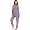 image:imageWiWi Viscose from Bamboo Womens Pajama Set Soft Long Sleeve Pajamas Sets SXXLViolet