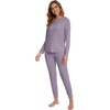 image:imageWiWi Viscose from Bamboo Womens Pajama Set Soft Long Sleeve Pajamas Sets SXXLViolet